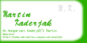 martin kaderjak business card